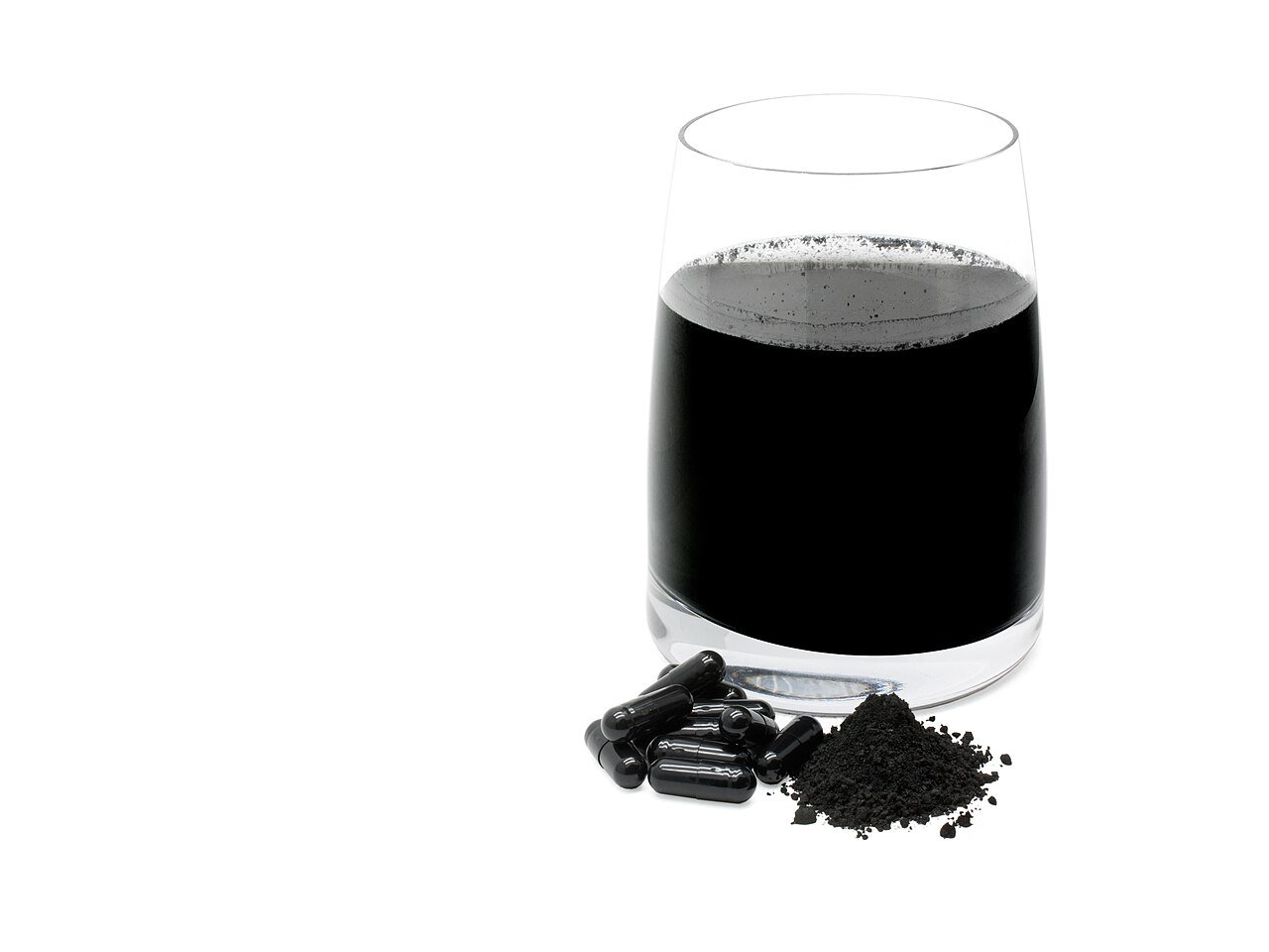 Activated charcoal in powder and other forms