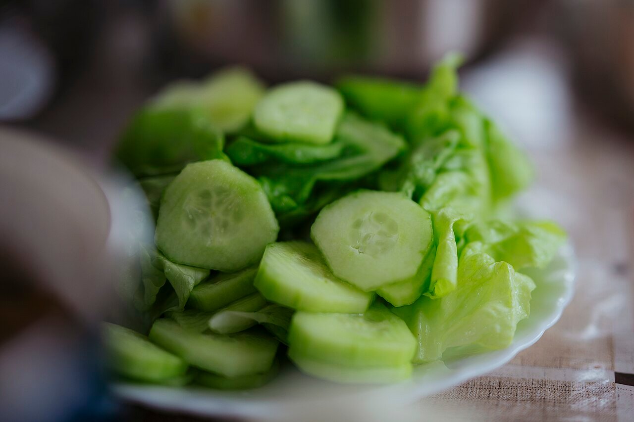 Fresh cucumber slices, the classic cooling mask ingredient