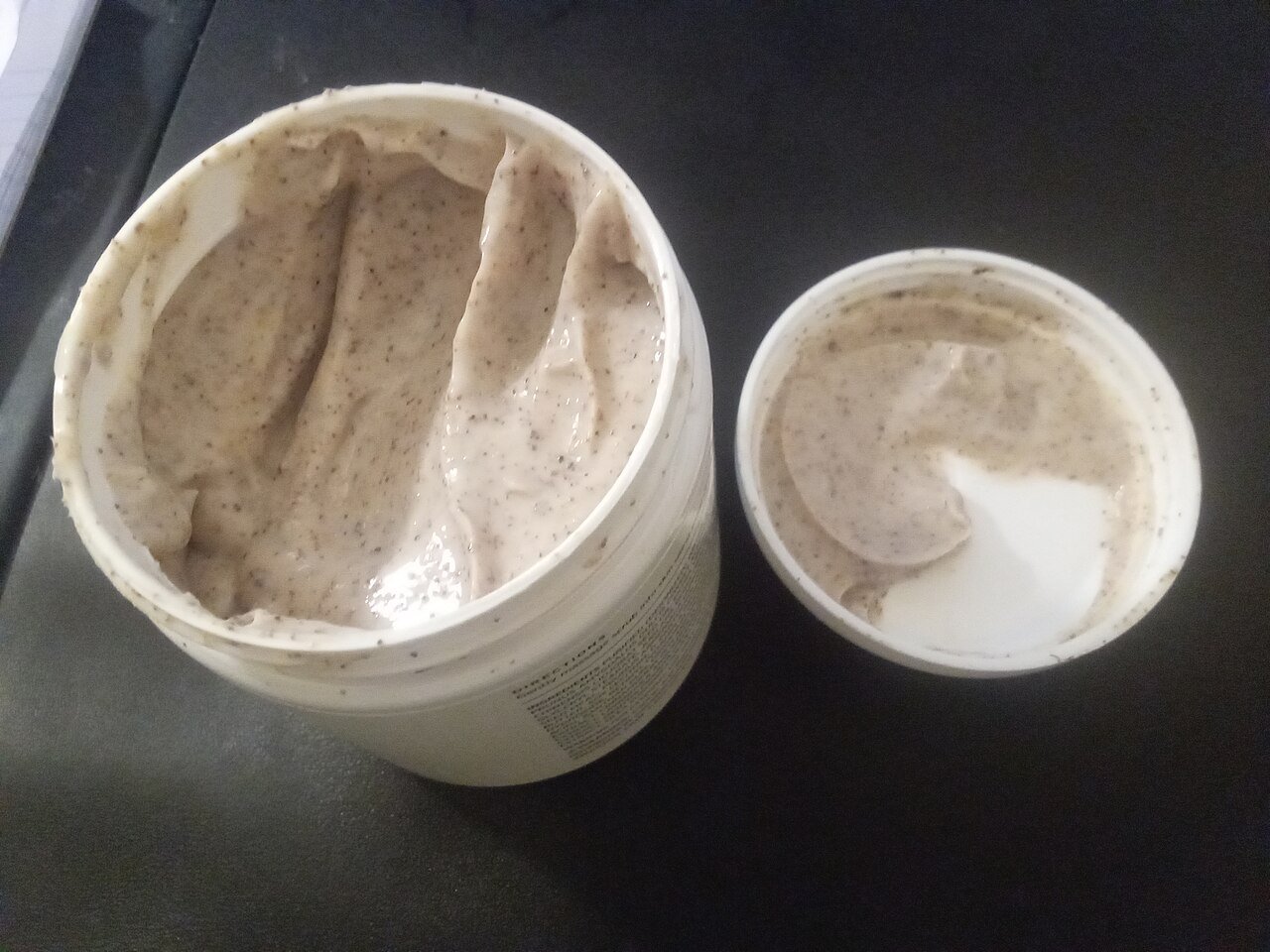An exfoliating face scrub product